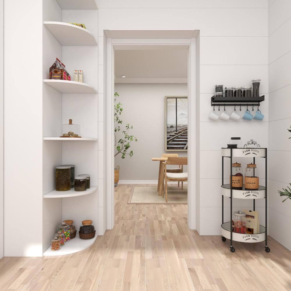 34'' x 16'' Farmhouse Metal Storage Cart White - Olivia & May: Decorative Storage Bins, Tabletop Bin, Adult Assembly Required