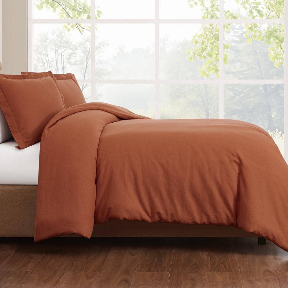 Flax Linen Rust Full/Queen Duvet Set