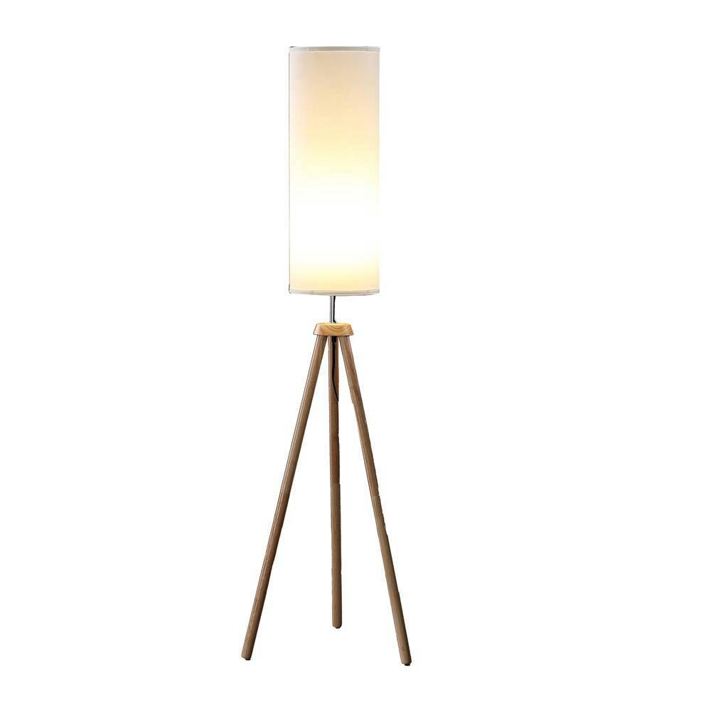 58.5" Lauren Modern Tripod Floor Lamp with Linen Shade - Ore International: UL Listed, Push Button Switch