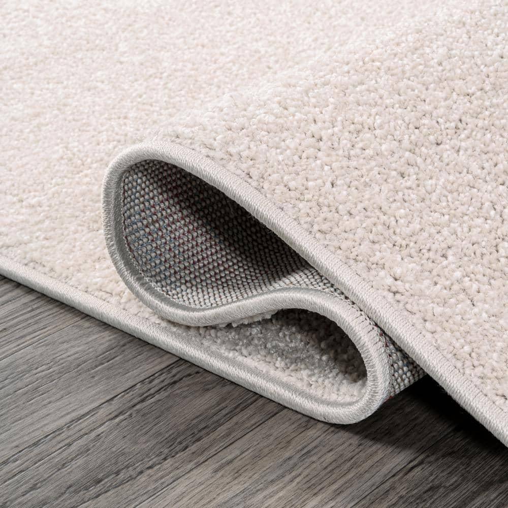 10' X 14' Rectangle Haze Solid Low-Pile Area Rug , Ivory - JONATHAN Y