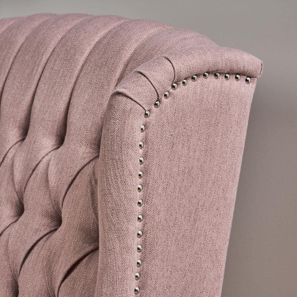 Noble House Albert Oversized Tufted Fabric Push Back Recliner, Pink