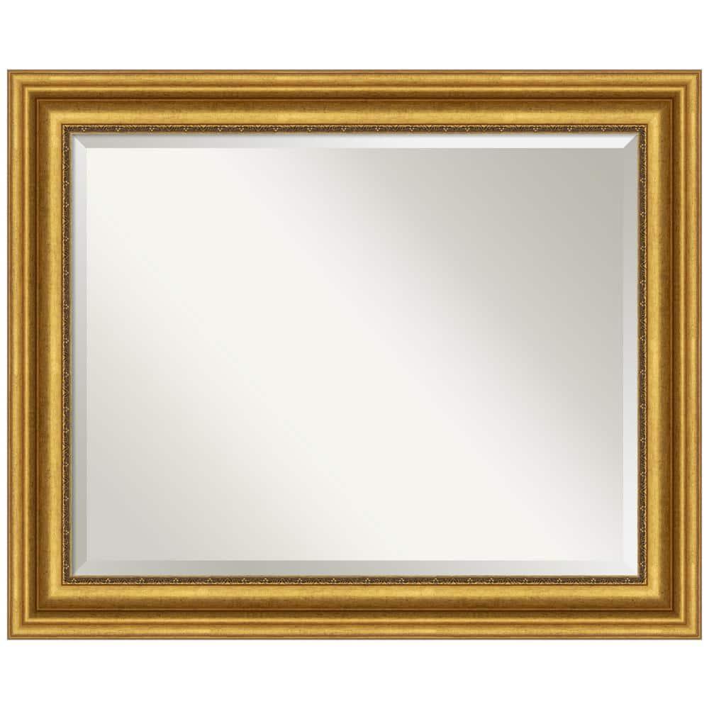 Parlor Gold Rectangular Beveled Bathroom Vanity Mirror