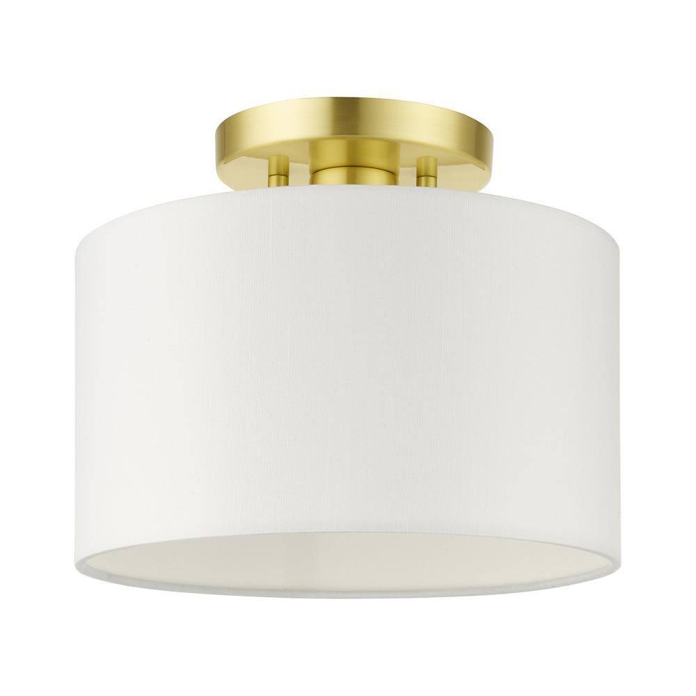 Livex Lighting Clark 1 - Light Semi-Flush Mount in  Satin Brass