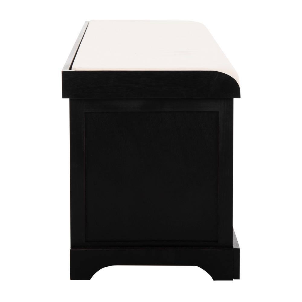Lonan  Wicker Storage Bench - Black - Safavieh