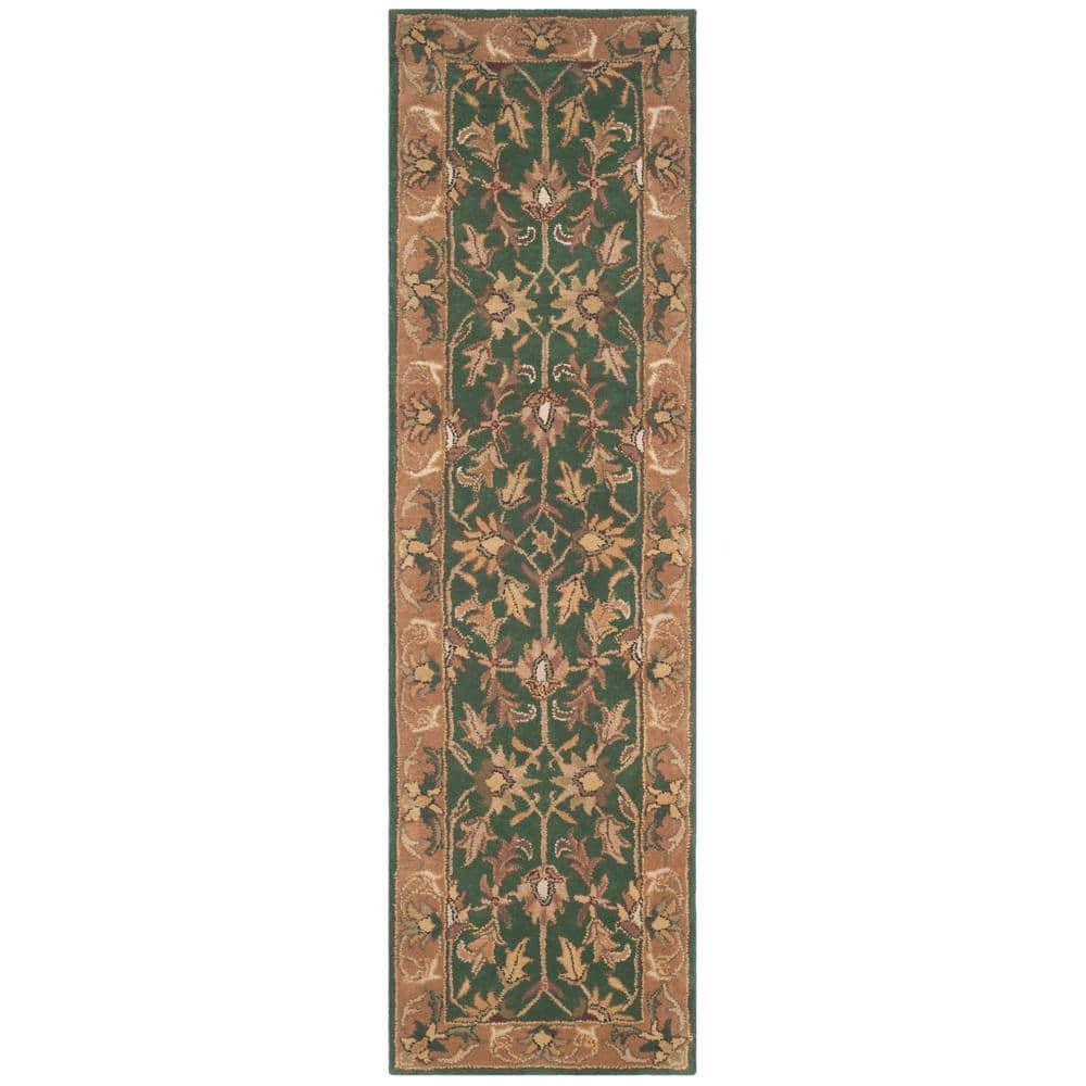 Heritage HG628 Hand Tufted Runner Rug - Dark Green/Gold - 2'3"x10' - Safavieh.