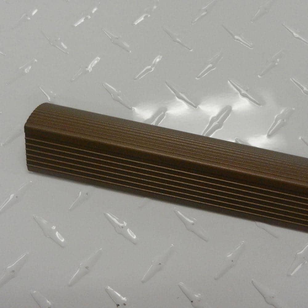 M-D Building Products Cinch Fluted Stair Edge Aluminum 1-1/8 in. H x 1-1/4 in. W x 36 in. D Bro