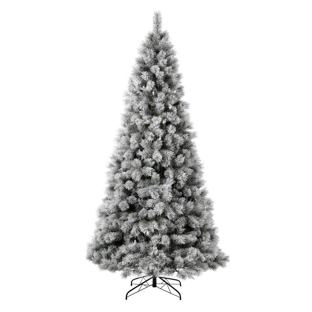 Glitz Design Glitzhome 9ft Pre-Lit Snow Flocked Artificial Pine Christmas Tree With 900 Warm White