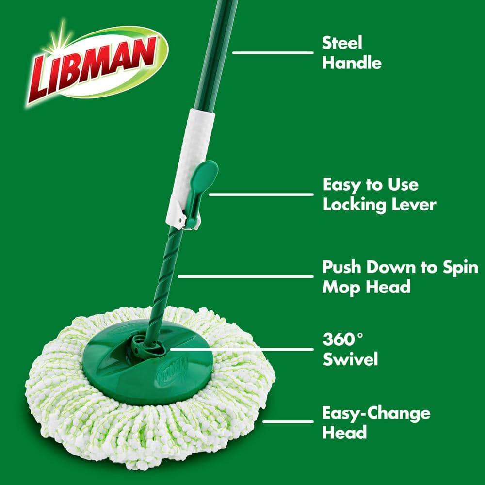 Libman Tornado Spin Mop and Bucket System | All-in-One Floor Cleaning Kit with Advanced Microfiber Head