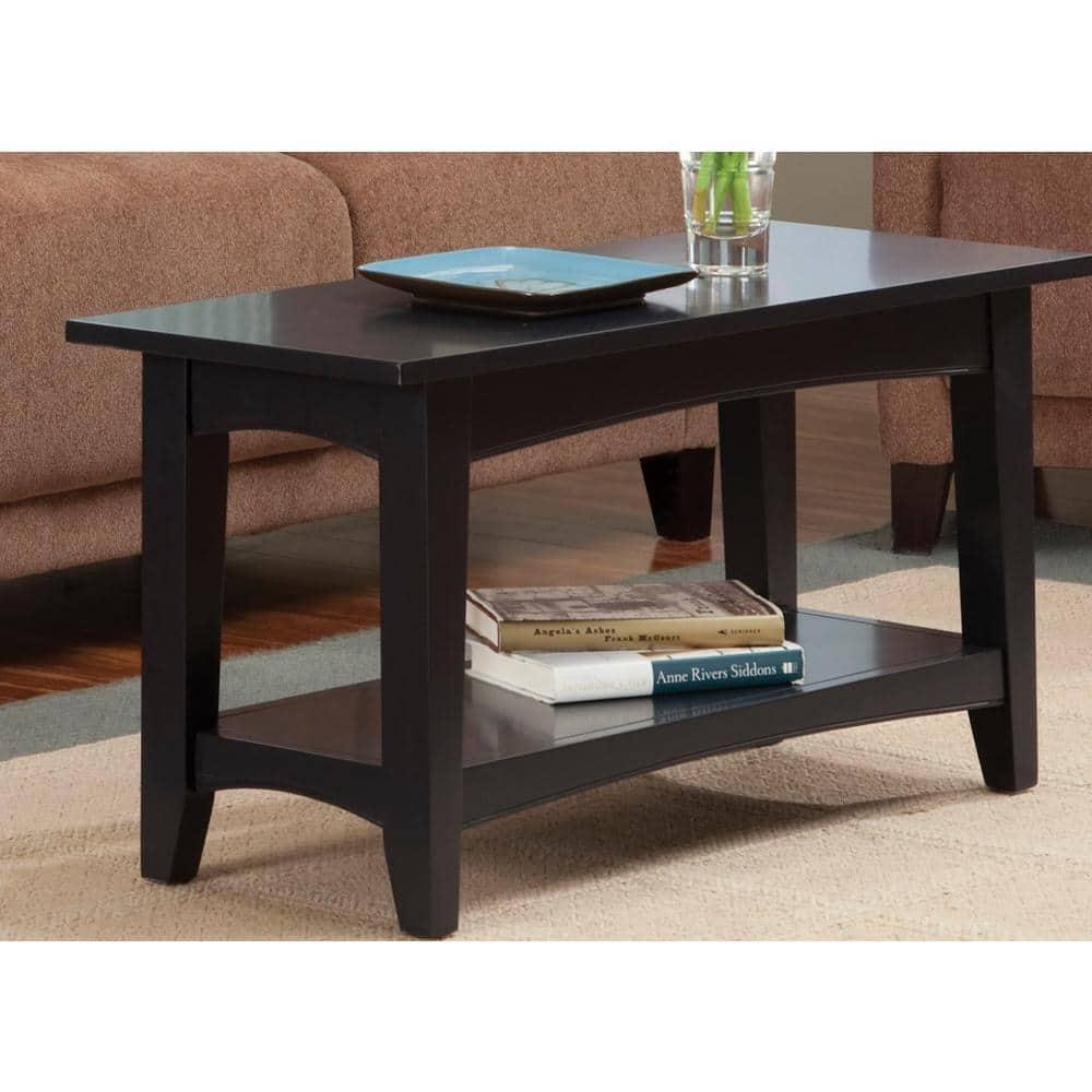 Alaterre Furniture Shaker Cottage Bench with Shelf, 36" W, Charcoal Gray