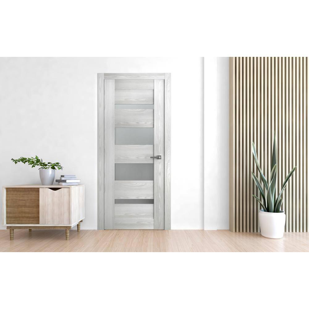 Belldinni Avon 07-01 Manufactured Wood Frosted Glass Paneled Prefinished Interior Door Slab