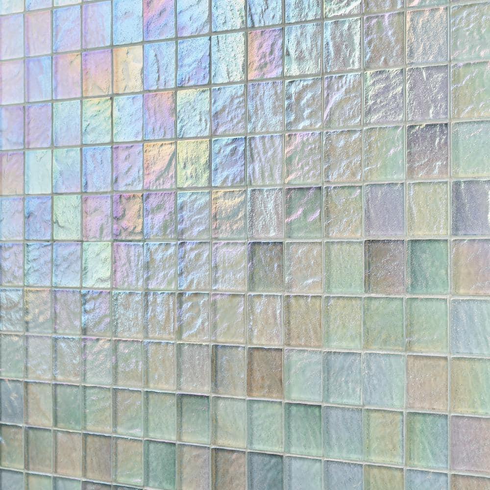 Speckle 11.73" x 11.73" Iridescent 2" Squares Glass Mosaic Wall Tile (0.95 Sq. Ft. / Sheet)