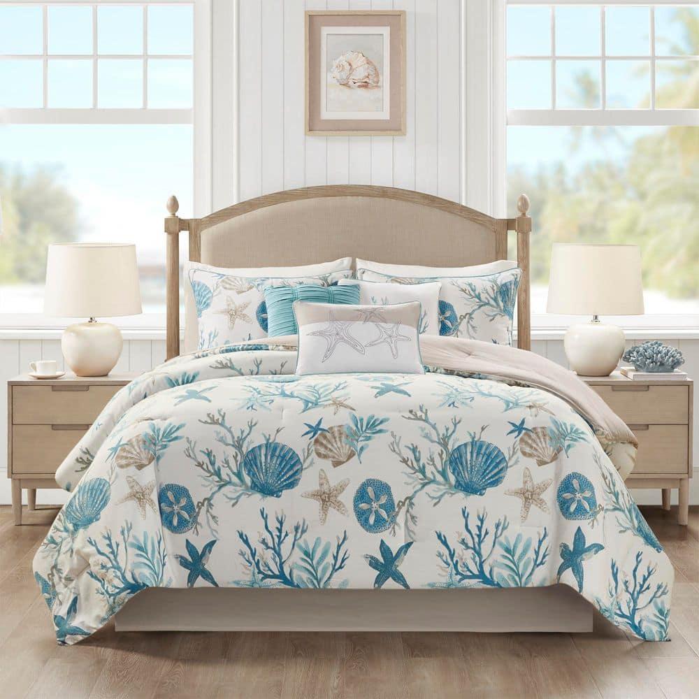 Madison Park Pebble Beach 7 Piece Cotton Sateen Comforter Set