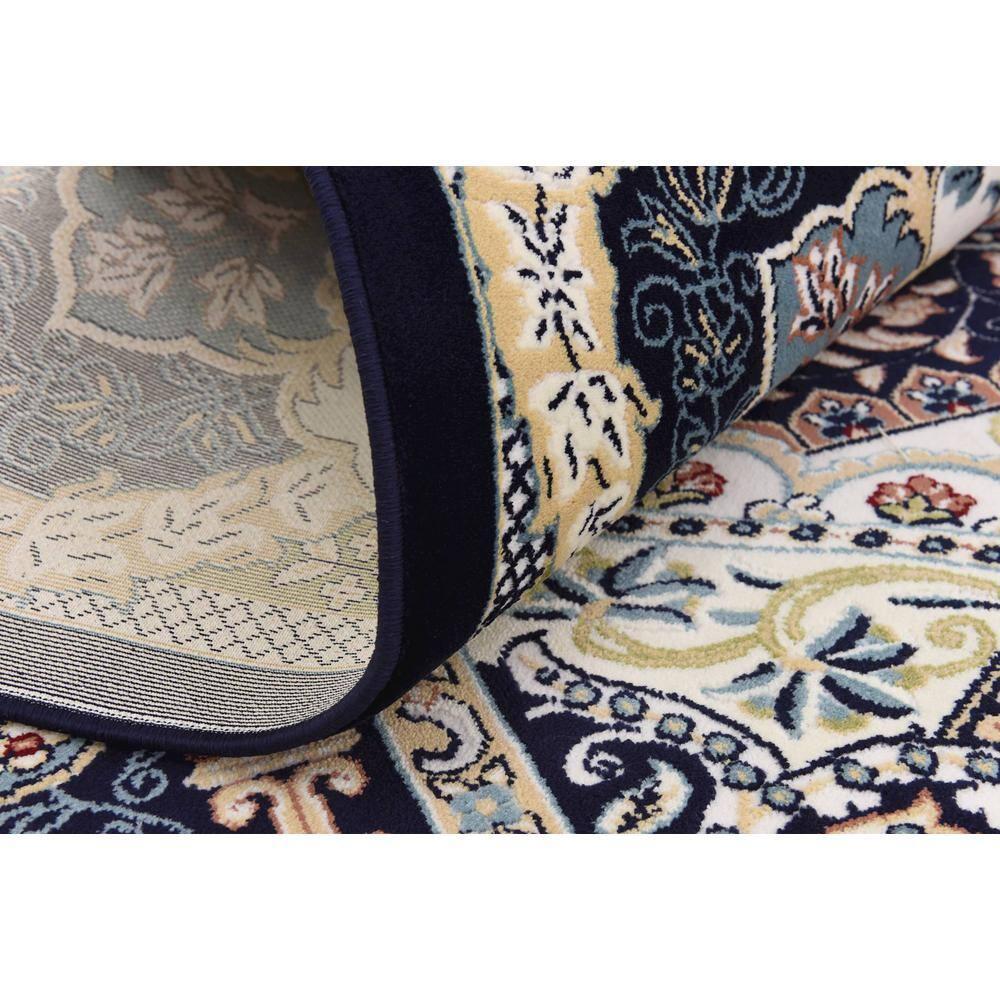 Narenj Collection Area Rug - Glasgow (7 ft. 10 in. x 10 ft. Rectangle Navy Blue/Blue)