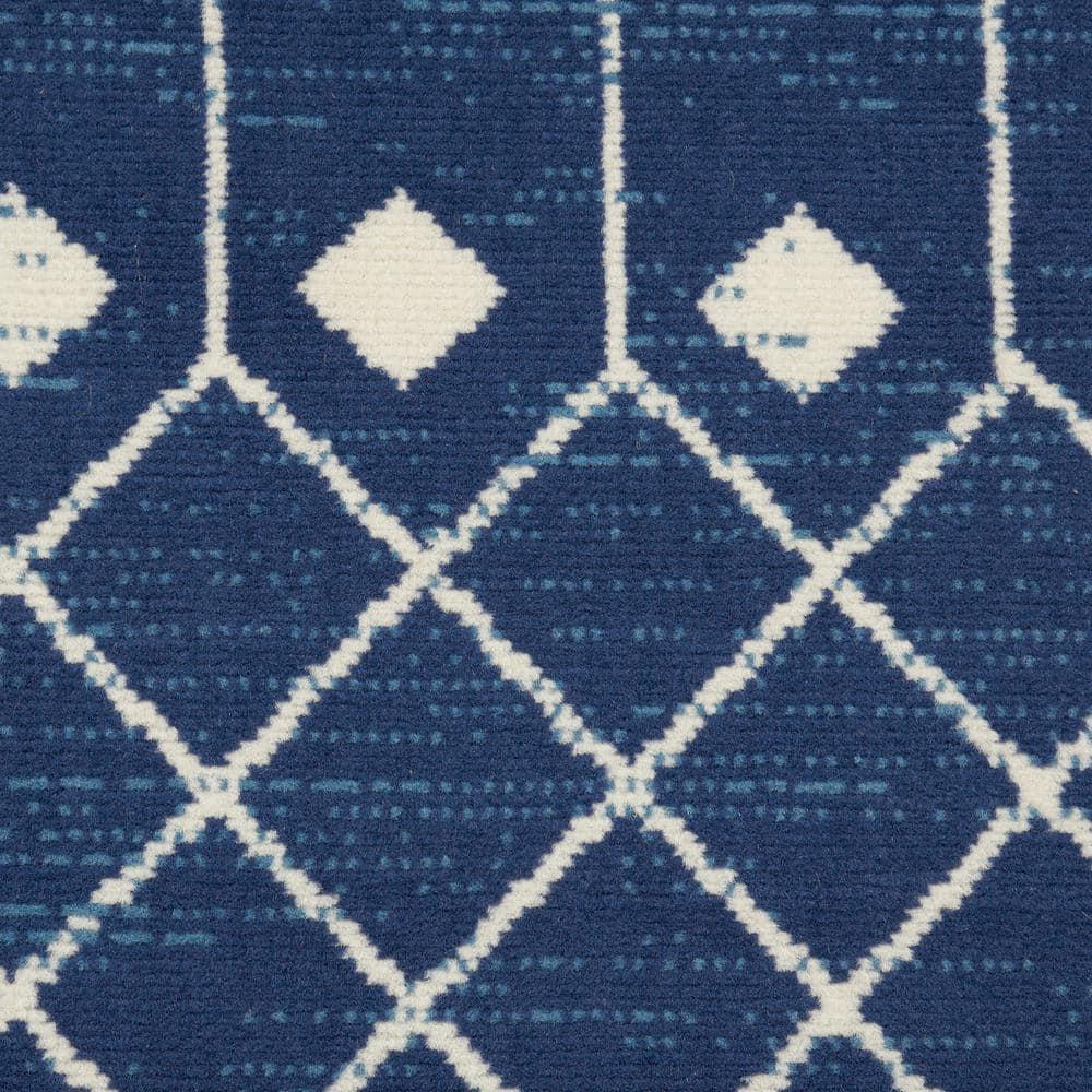 Nourison Grafix GRF37 Indoor Area Rug Navy 5'3" x ROUND