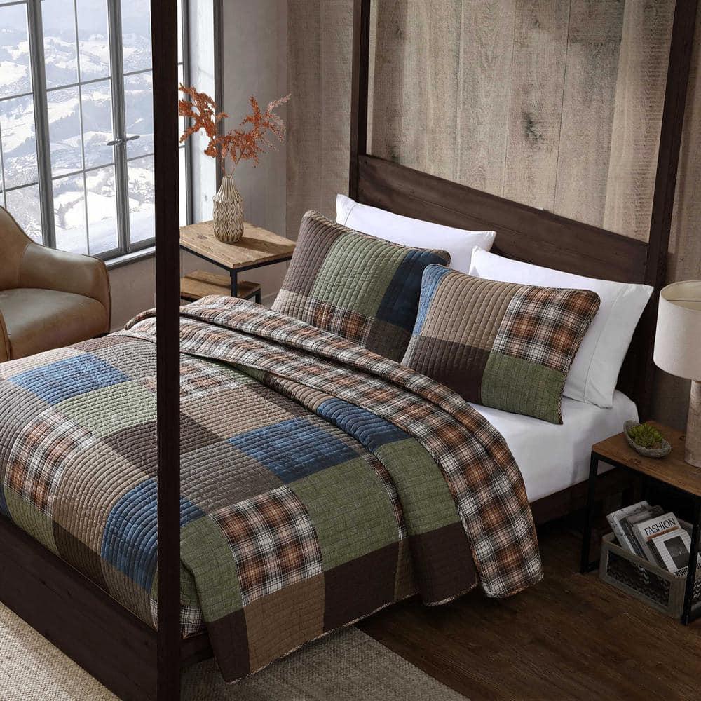 Eddie Bauer Twin Classic Patchwork Quilt Set Green