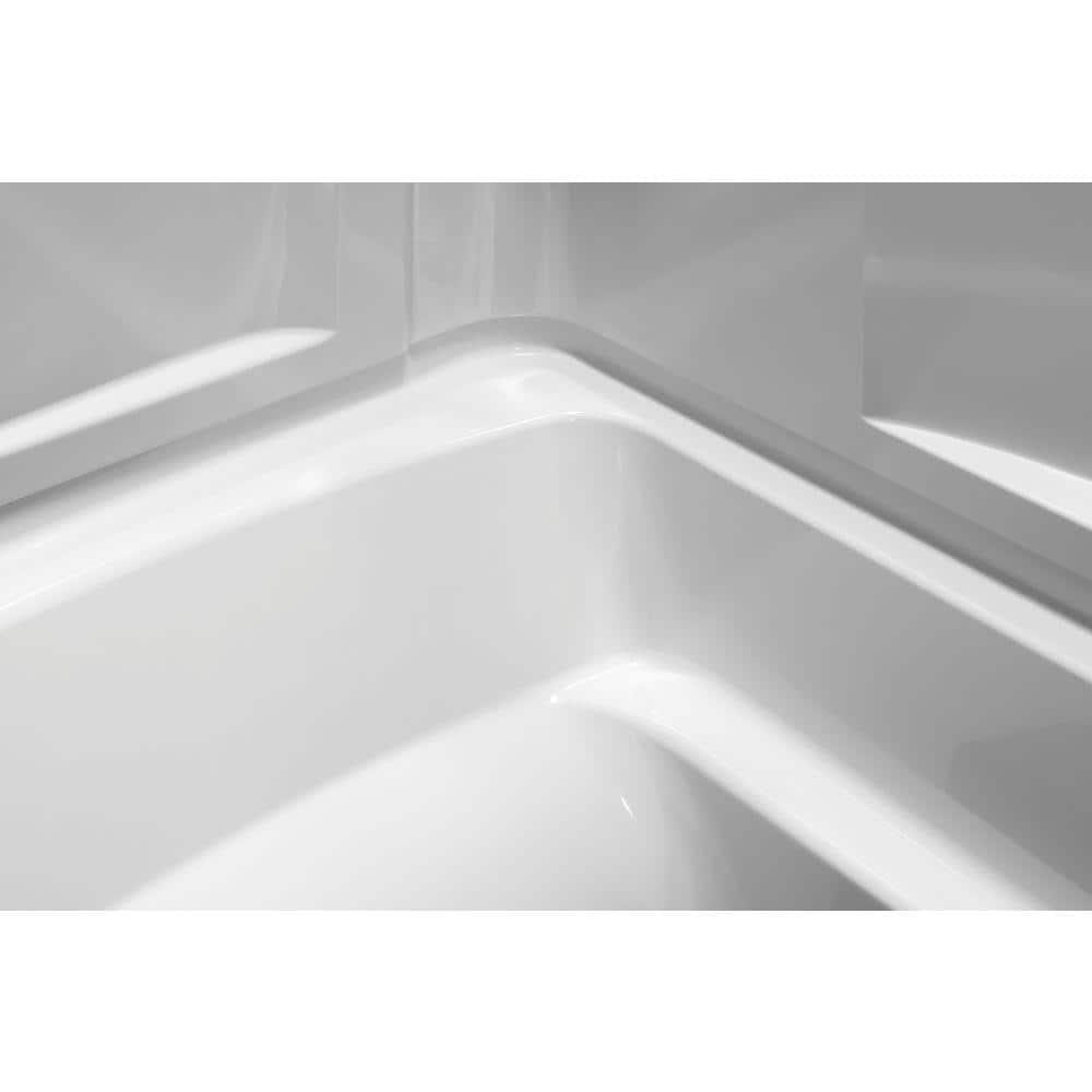 Ensemble 32 in. x 60 in. x 74 in. Bath and Shower Kit with Right-Hand Drain in White