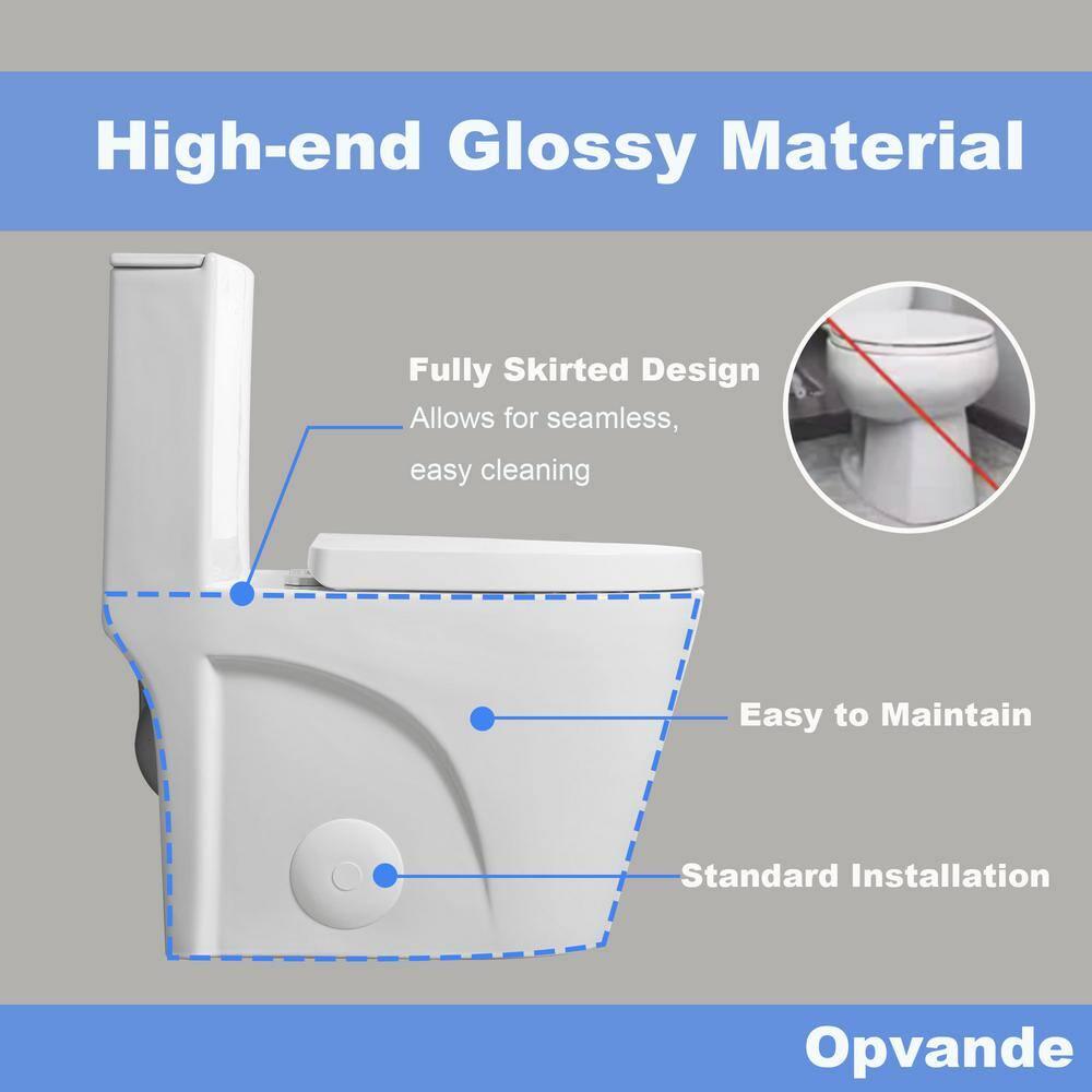 One-Piece 1.1/1.6 Gpf Dual Flush Elongated Toilet In Seat Included
