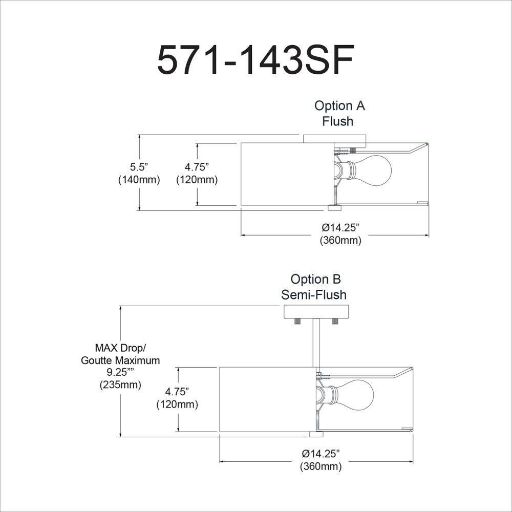 Dainolite  Everly 3 Light Transitional Grey Luxury Semi Flush Mount