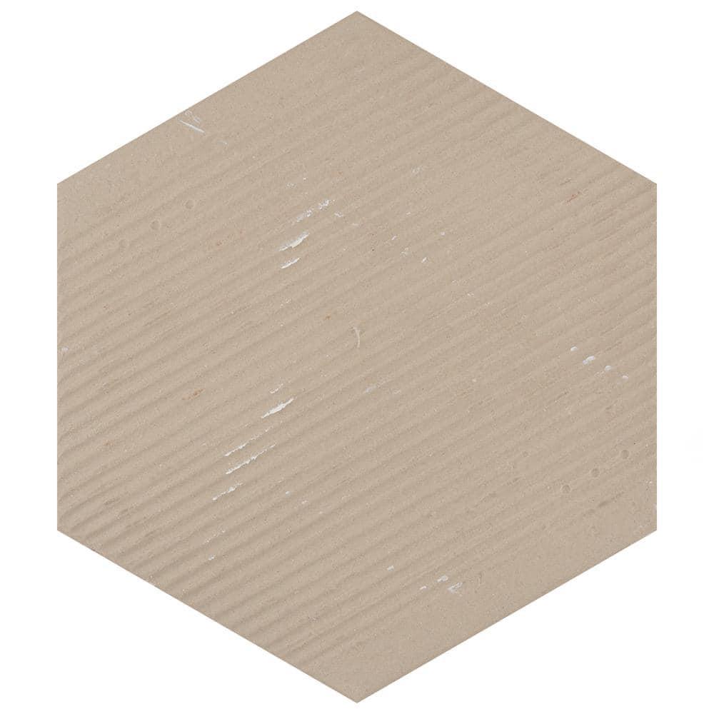 Carra Carrara Elegance 7"x8" Grey and White Matte Hexagon Porcelain Tile
