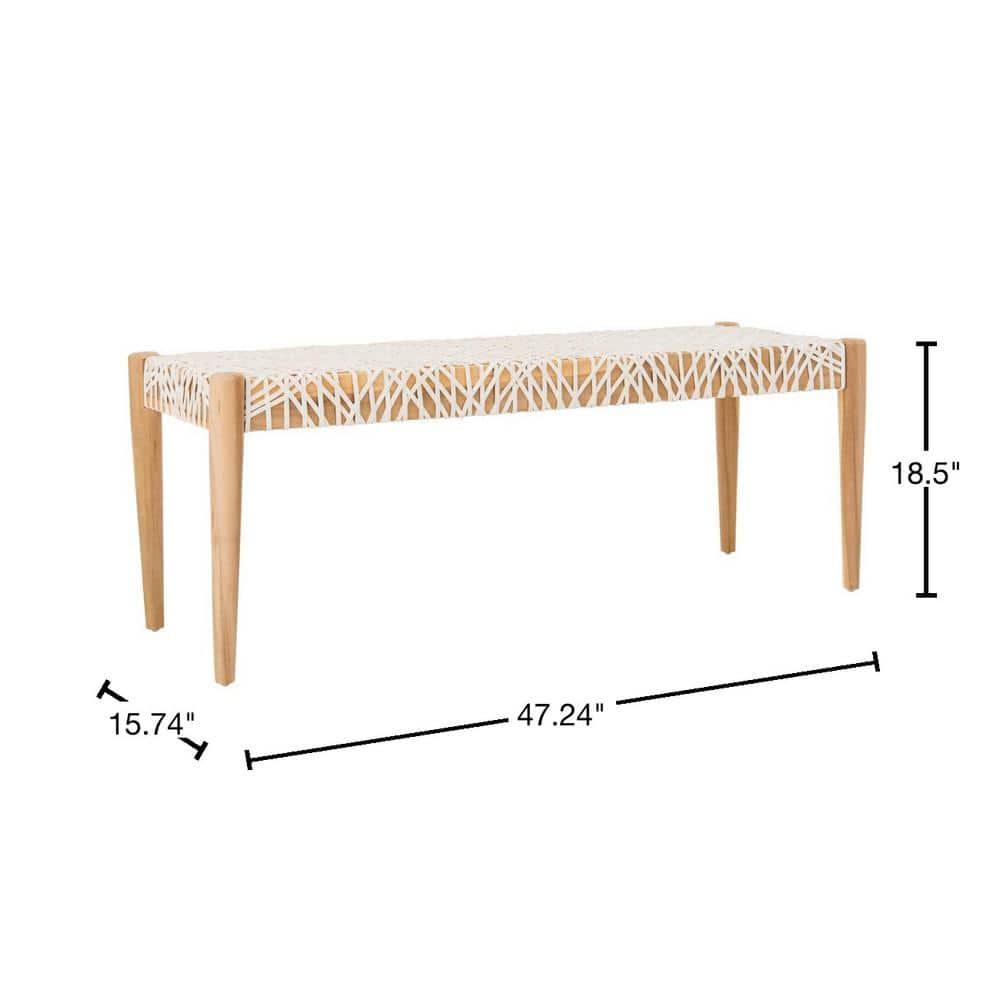 Kazbah 47" Genuine Leather Bench