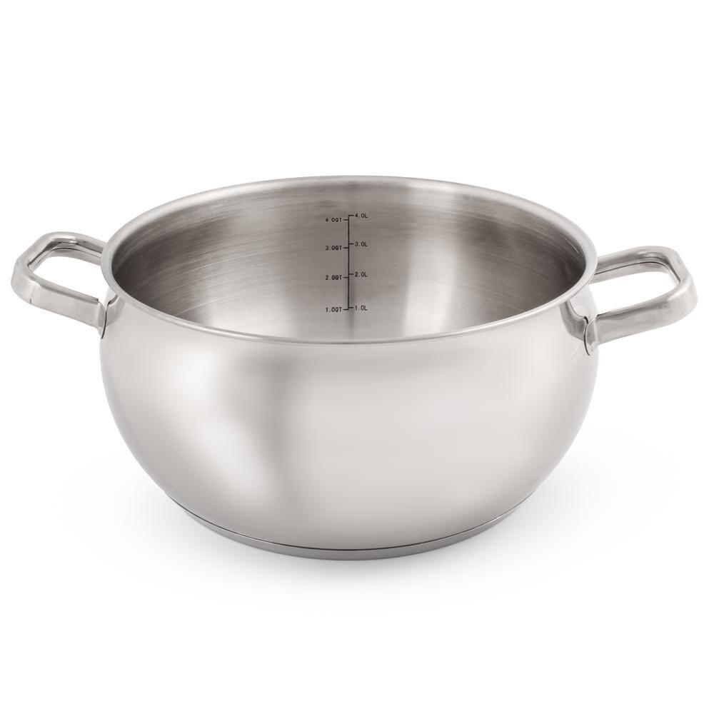 BergHOFF SS 18/10 5.5 Qt Stock Pot With SS Lid, Belly Shape, 9.5"