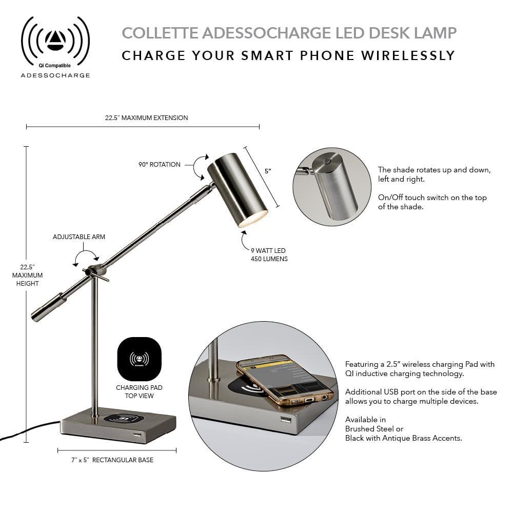 Flemings Adjustable Metal USB Desk Lamp