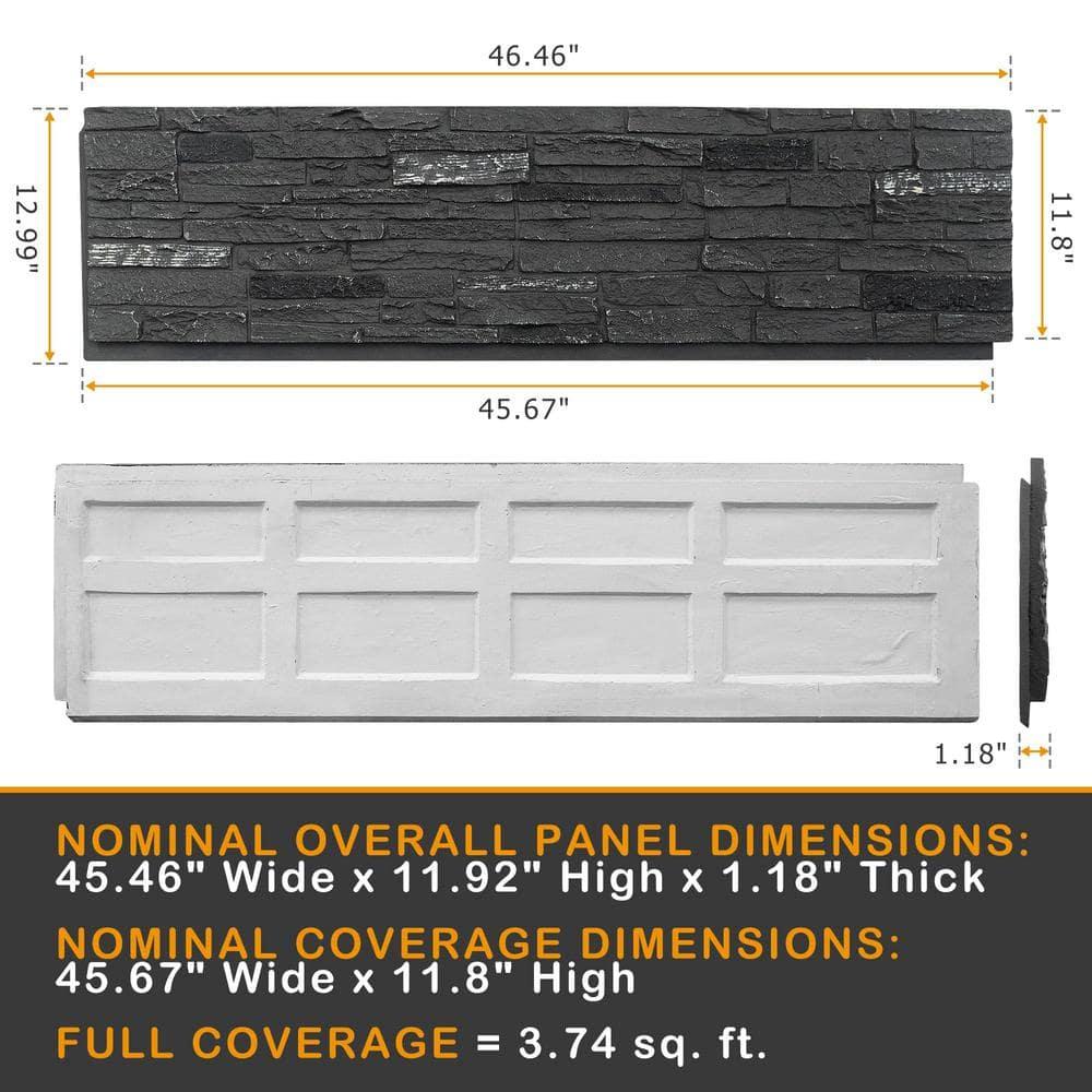 HOMEIBRO Faux Stone Wall Covering Panels for Interior and Exterior Decor Panels in Roman Stone (1 pack)