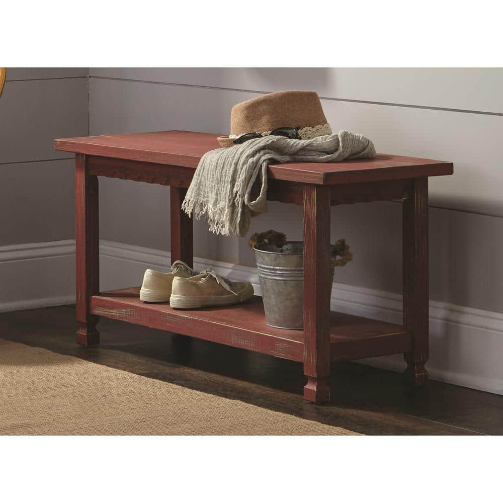 Country Cottage Bench, Red Antique