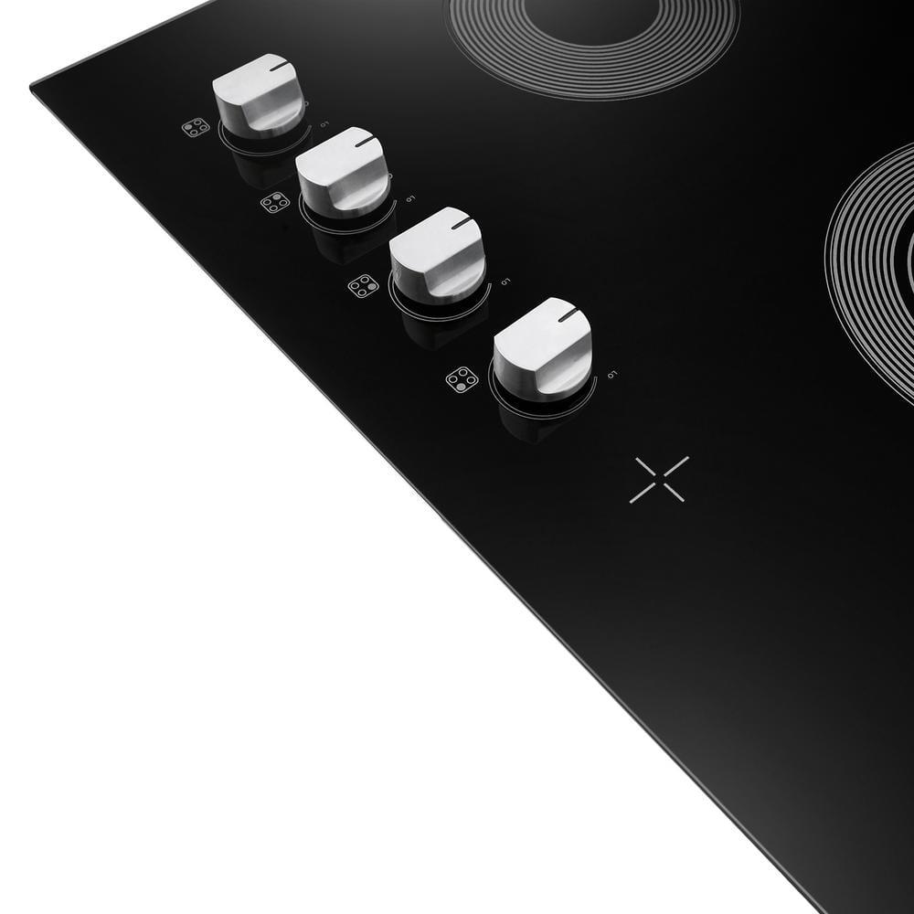 Cosmo 30 in. Electric Ceramic Glass Cooktop with 4 Burners, Dual Zone Elements, Hot Surface Indicator Light and Control Knobs