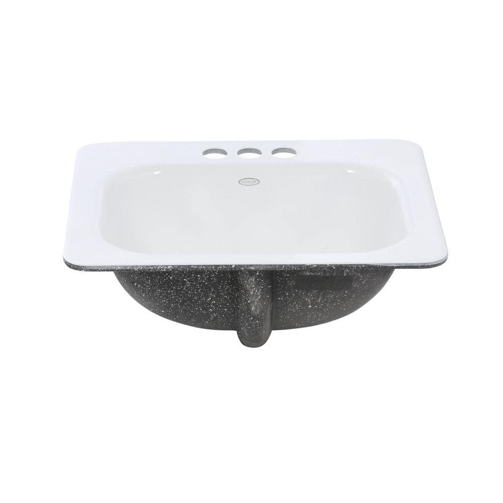Tahoe Metal Rectangular Drop-In Bathroom Sink with Overflow