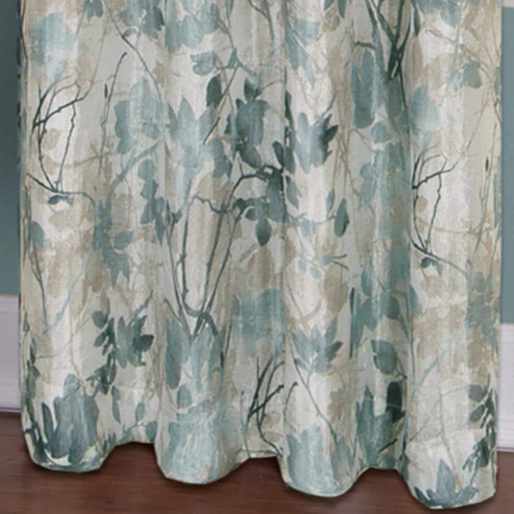 Kate Aurora Country Living 100% Thermal Lined Grommet Top Floral Room Darkening Curtains - 50 in. W x 63 in. L, Blue