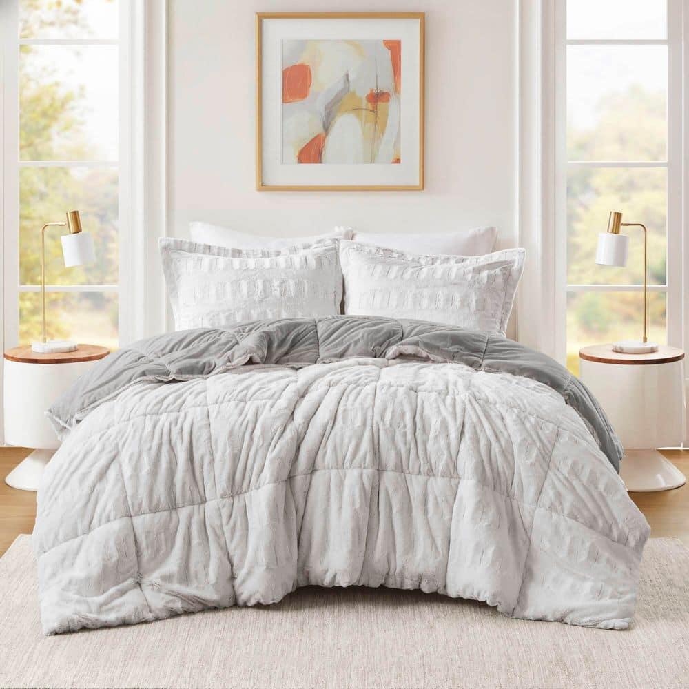 Madison Park Gia Back Print Long Fur Comforter Mini Set