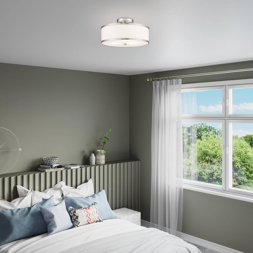 Livex Lighting Park Ridge 3 - Light Semi-Flush Mount in  Brushed Nickel