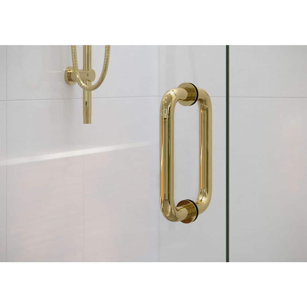 Glass Warehouse Halo 38.25 in. x 78 in. Frameless Glass Hinge Shower Door GW-GH-38-25-PB