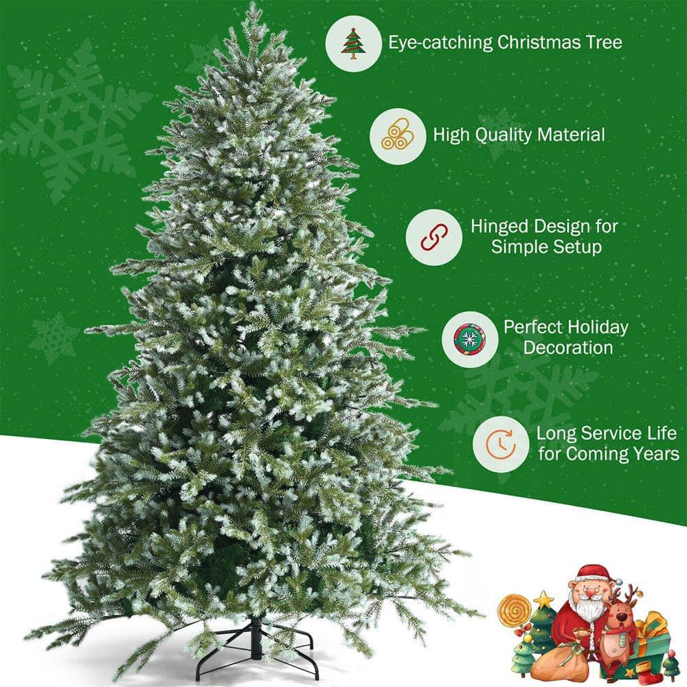 GVN Árbol de Navidad, Árbol de Navidad, Árbol de Navidad, Árbol de Abeto Artificial con Bisagras de 8 Pies con Puntas de PVC y PE Mixtas