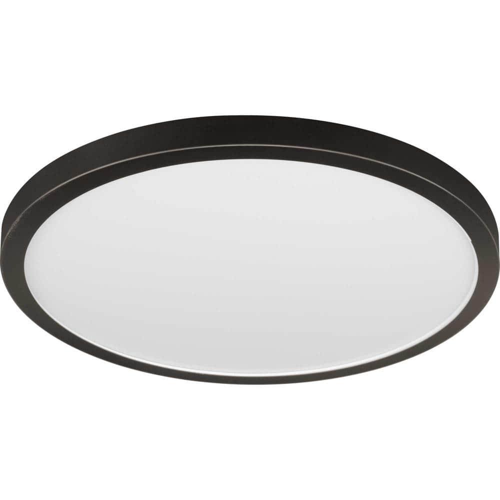 Progress Lighting, Everlume Collection, 1-Light, Ceiling Light, Antique Bronze, Edgelit Round Trim Ring