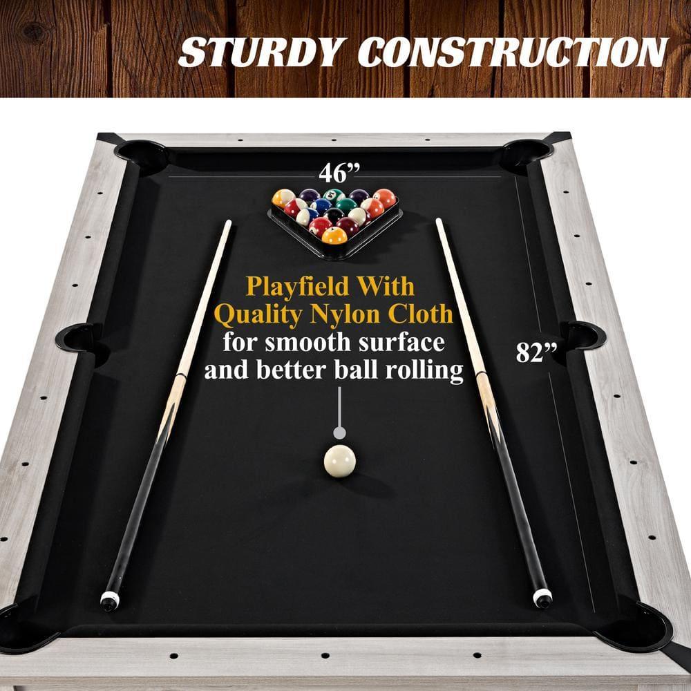 Barrington Billiards Monteray 7’ Pool Table, 3-in-1 with Dining Top & Rolling Storage Caddy