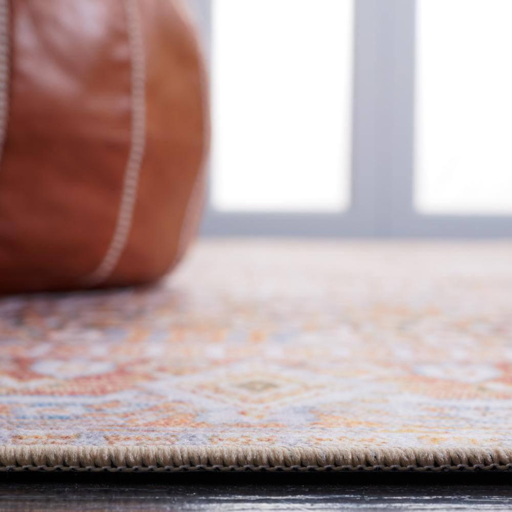 Tucson TSN166 Power Loomed Machine Washable Area Rug - Beige/Rust - 8'x10' - Safavieh.