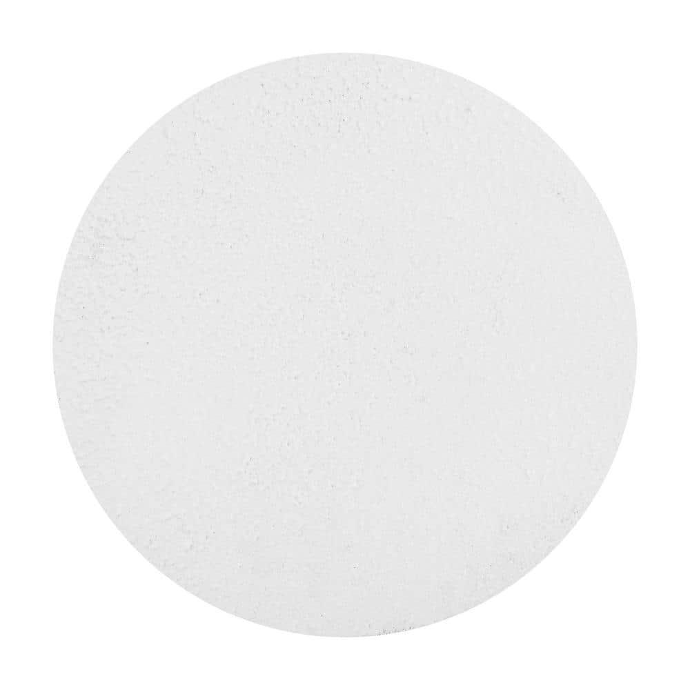 Hollie 18" Minimalist Modern Drum Accent Table Pedestal, White Frosted - JONATHAN Y