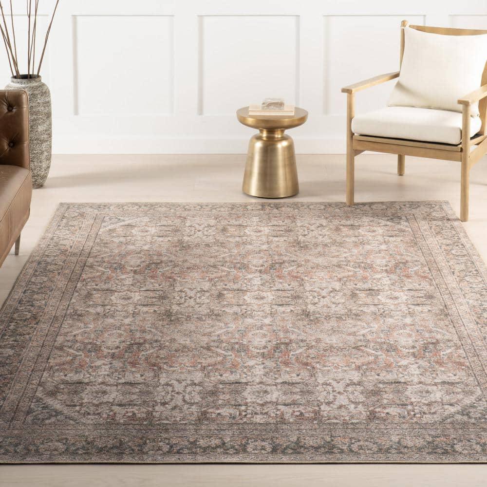 Nuloom Hillstone Collection Deka Traditional Vintage Medallion Area Rug, 6' 7" x 9', Rust