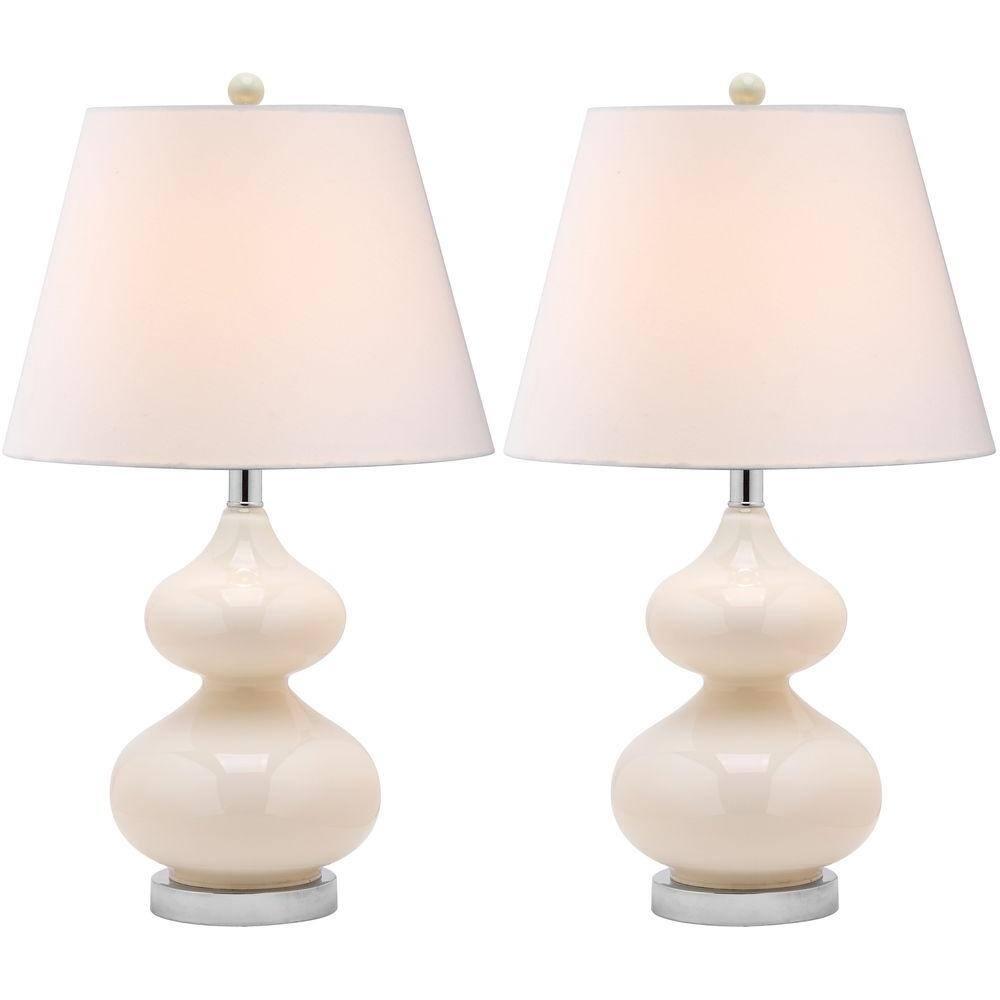 Eva Double Gourd Table Lamp (Set of 2) - 24 Inch Height - LIT4086 - Light Grey - Safavieh
