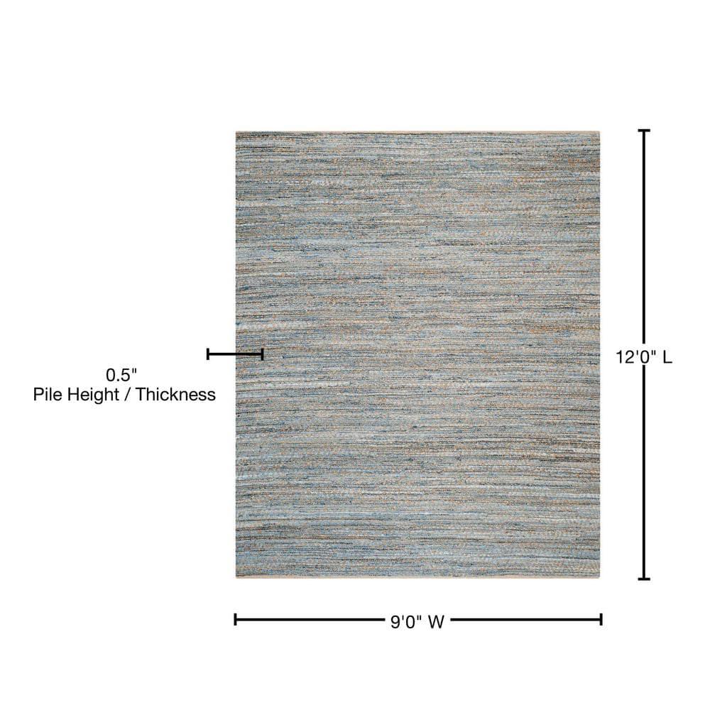 Cape Cod CAP350 Hand Woven Area Rug - Natural/Blue - 8'9"x11'9" - Safavieh.