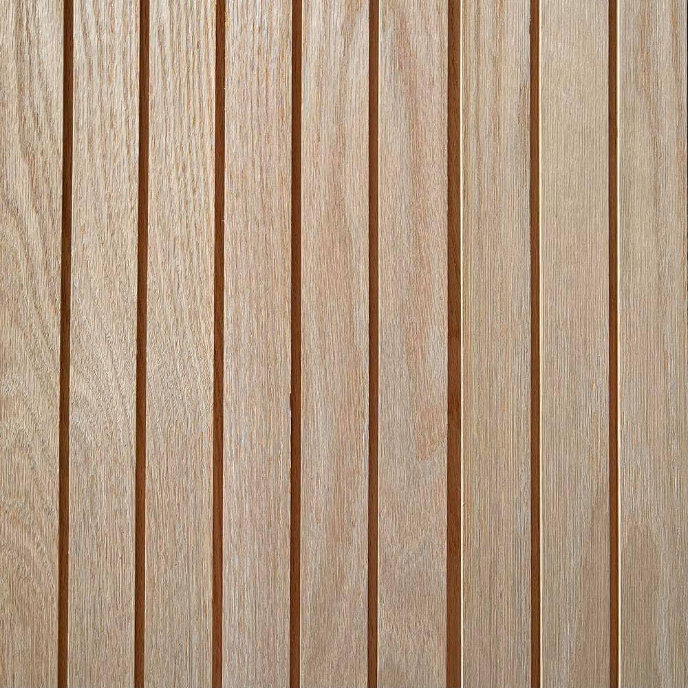 TIMELINE Fluted Solid Oak Thin Square 5.25” X 72” Real Wood Slat Wall Paneling - 6 brds