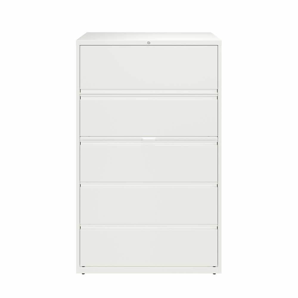 Hirsh 42-in Wide HL10000 Series 5 Drawer Metal Lateral File Cabinet White