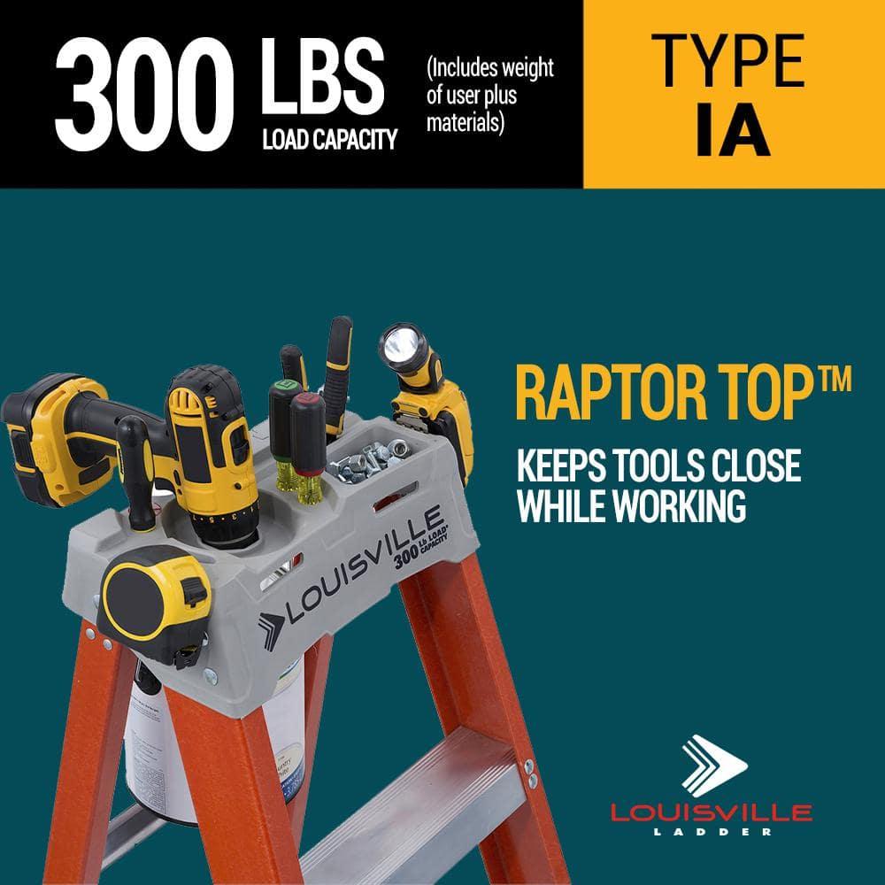 Louisville Ladder 4 ft. Fiberglass Step Ladder, 300 lbs. Load Capacity Type IA Duty Rating