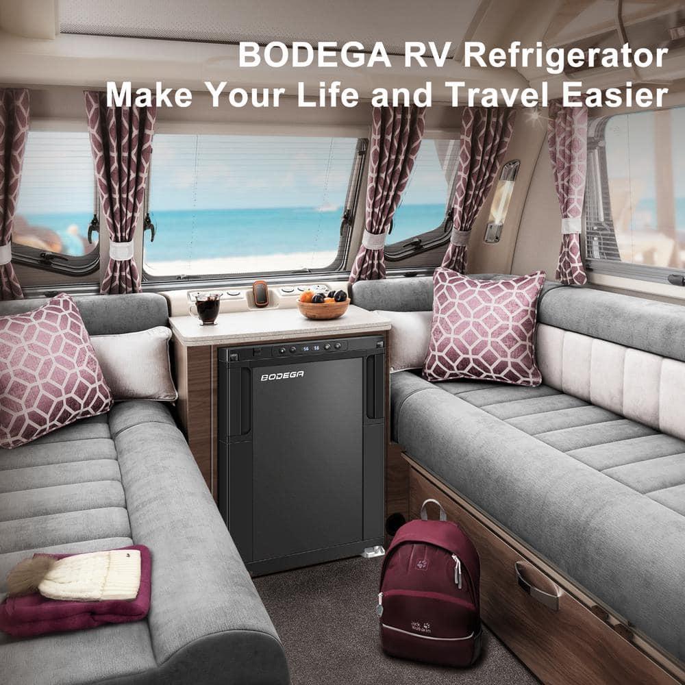 1.6 cu.ft. 45L RV Fridge and Freezer, Car Refrigerator with Lock, (-4℉-46℉) Outdoor Refrigerator in Black