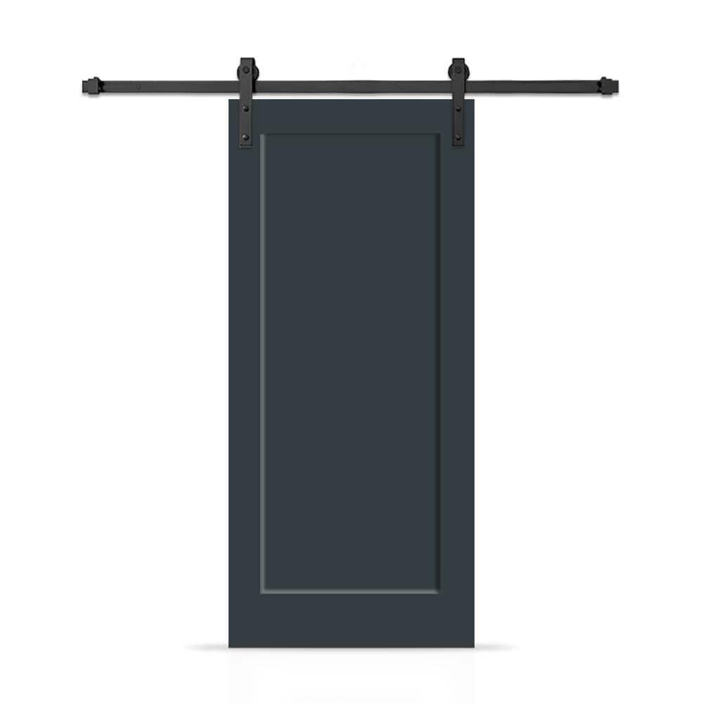 Calhome 1 Panel Shaker Composite Modern Interior Sliding Barn Door with Hardware Kit
