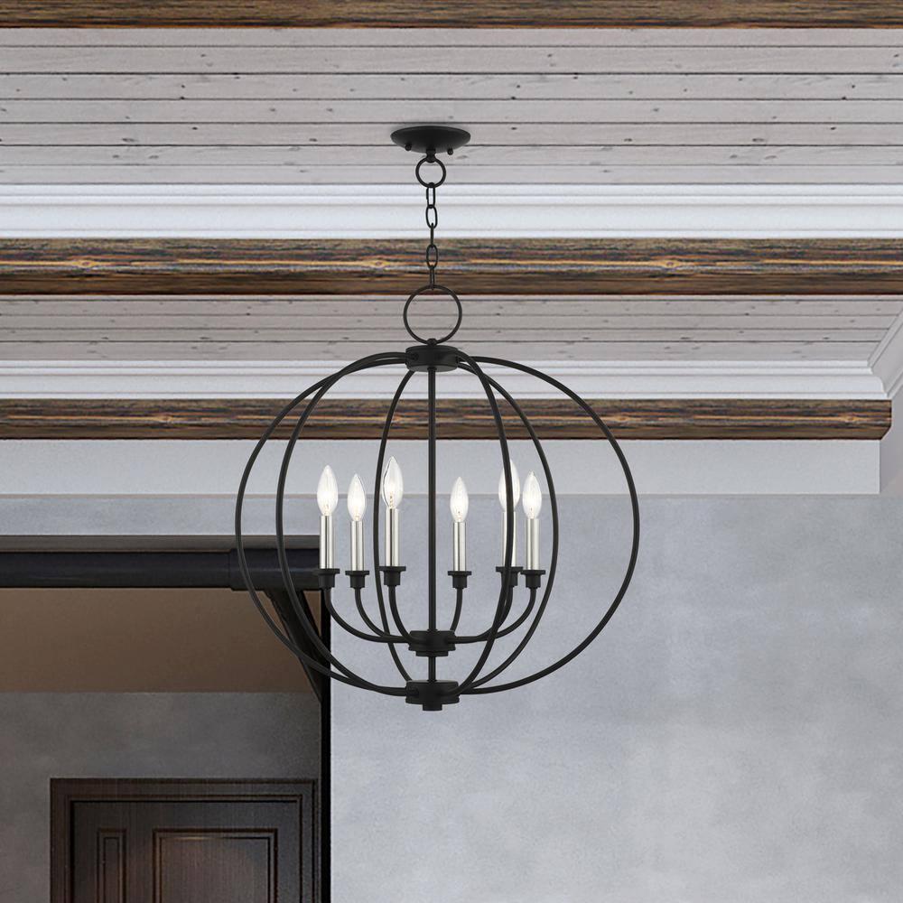 Livex Lighting Milania 6 - Light Chandelier in  Black