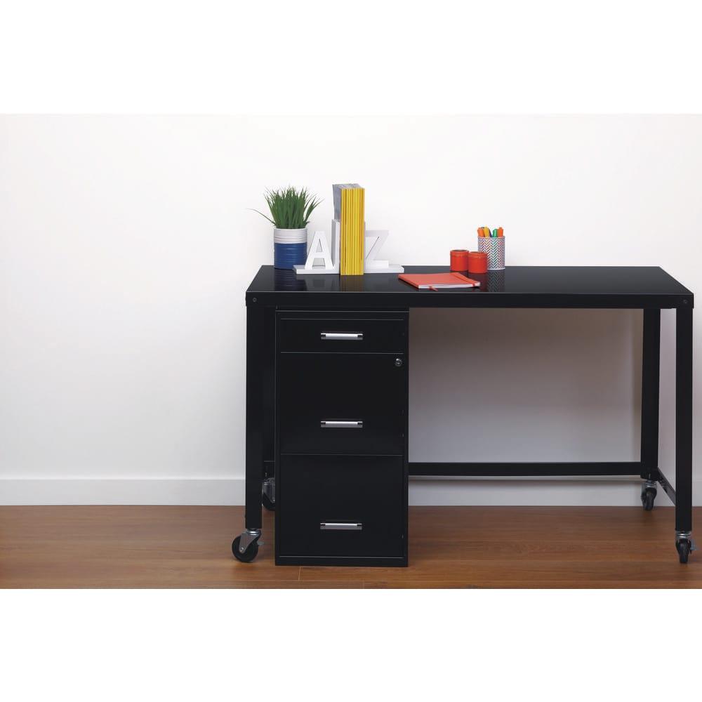 Width Pencil Drawer Vertical File Cabinet, Black