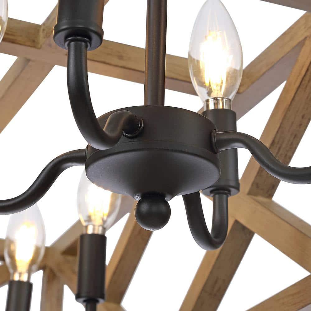 Quentin 8 Light 36" Pendant - PND4100 - Black - Safavieh